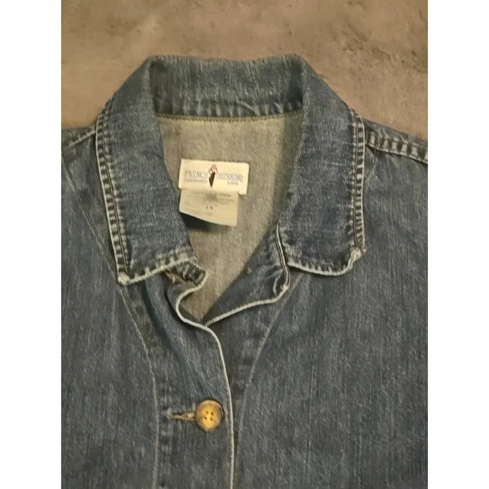 Vtg French Dressing FDJ Denim Jacket Womens 14 Paris Keystone Made In Canada 90s